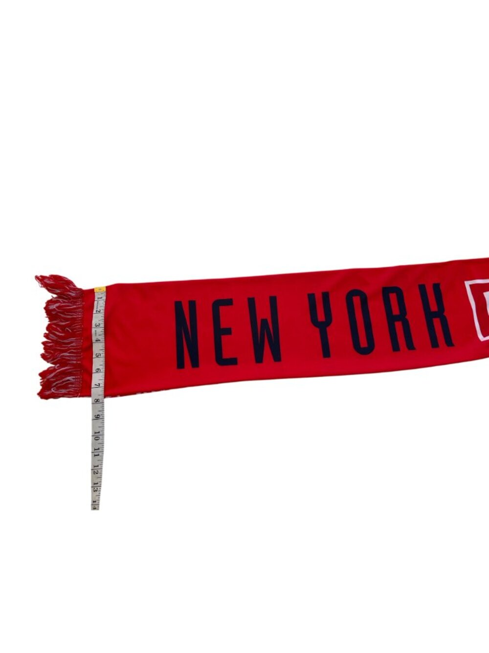 New York Red Bulls Soccer Scarf Red Polyester W/ Fringe 60" Fans & Sports Lovers - Picture 7 of 9